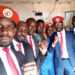 Bobi Wine with other People Power leaders at Kasangati Police Station earlier today