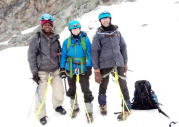 Daily Monitor journalist Franklin Ezaruku and other hikers made it to the top of the Rwenzoris