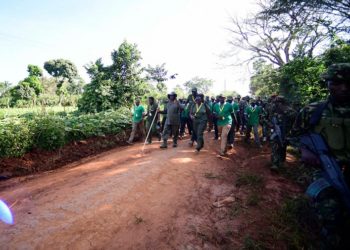 Museveni has on Monday embarked on the third day of the Afrika Kwetu trek