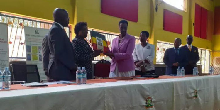 Education Minister Janet Museveni releasing the 2019 PLE results on Friday.
