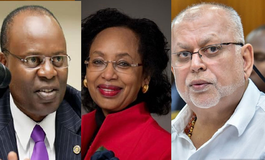 L-R: Dr Louis Kasekende, Anne Kabagambe and Dr Sudhir Ruparelia