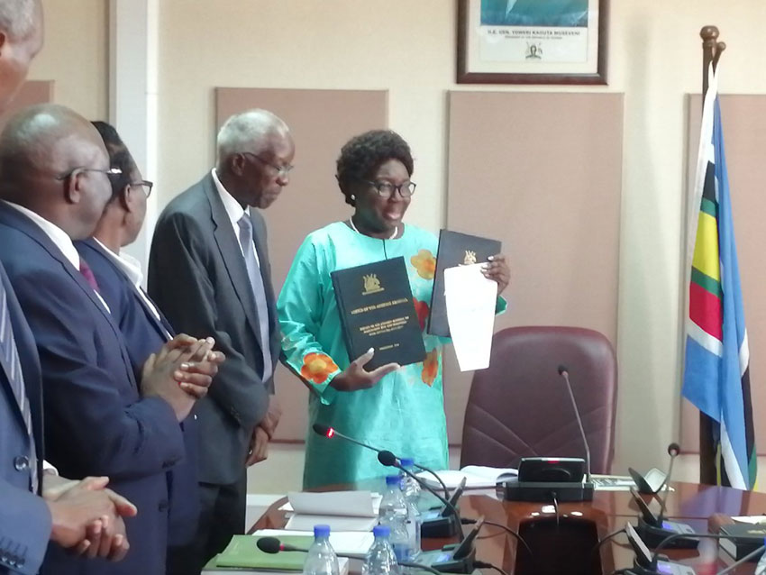 Speaker Kadaga with Auditor General John Muwanga