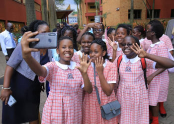 Some of the KPS candidates celebrating after receiving their 2019 PLE results