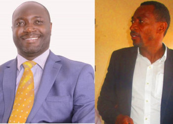 Omulangira Jonathan Mawanda ku kkono ne Ssentebe wa Disitulikiti ye Mukono aliko kati Andrew Ssenyonga