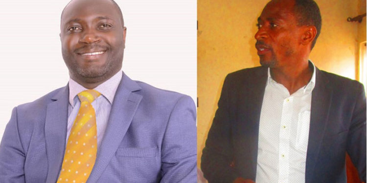 Omulangira Jonathan Mawanda ku kkono ne Ssentebe wa Disitulikiti ye Mukono aliko kati Andrew Ssenyonga