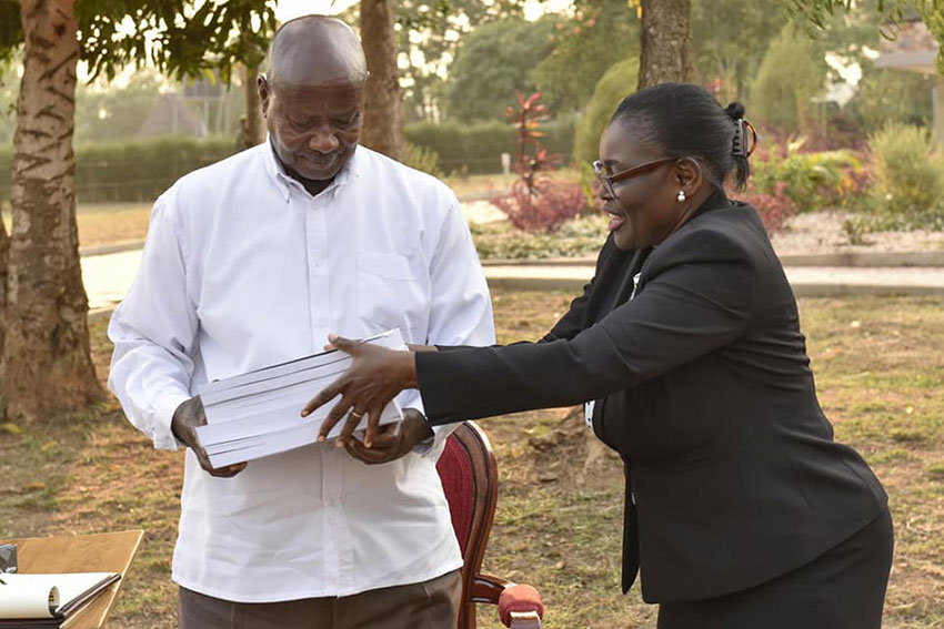 President Museveni with Justice Bamugemereire recently