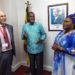 Minister Frank Tumwebaze after meeting the EU Ambassador Attilio Pacifici and the UN Resident Coordinator Rosa Malango on Thursday