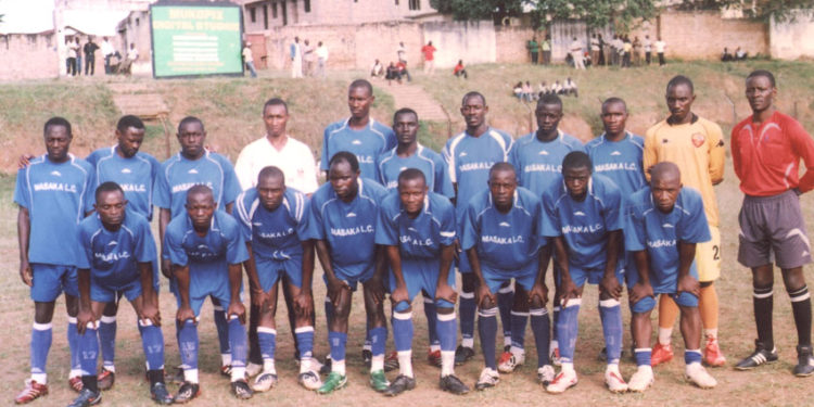 Masaka Lc Team: From Right, Herman Wasswa, Salimu Magoola (Goalkeeper), Constiano Muziba (Striker), Aloysious Lubega, Stuart Nyombi, Augustine Walusimbi (Defender), Bugembe Ashadu (Goalkeeper), Livingstone Lugemwa, Ronald Lukungu, Yusuf Kinene,Ndiefi Kamada (Midfielder), and Samson Ssenkoomi.