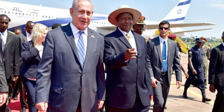 Israel Prime Minister Benjamin Netanyahu with President Museveni in 2016