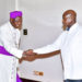 Outgoing Archbishop Ntangali with President Museveni on Sunday