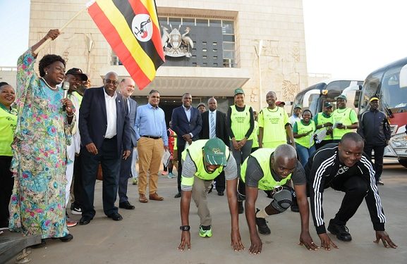 Speaker Rebecca Kadaga flags off the 'Running Out of Trees Campaign' at Parliament on Friday
