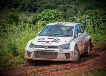 Rajiv Ruparelia in his rally car