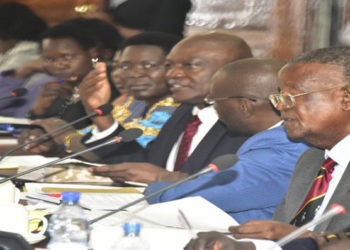 Kamuntu(R) appearing before the Committee on Legal and Parliamentary Affairs