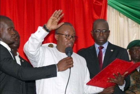 Cipriano Cassama during his swearing in on Friday