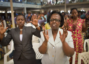 Worshippers in Church