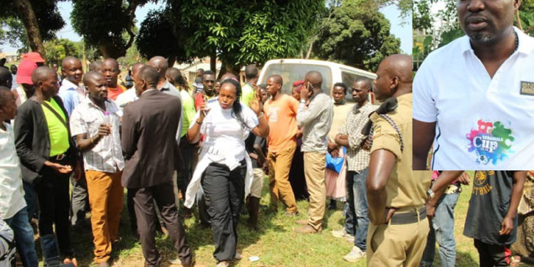 Abatuuze be Bukoto Central nga bawakanya Poliisi okuyimiriza emizanyo gya Sebamala Easter Cup.. mu katono ye Eng. Sebamala Richard