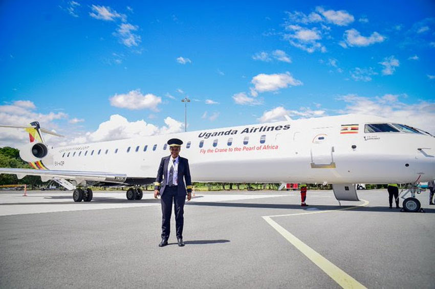 Uganda Airlines aircraft at Entebbe Int. Airport; Online Photo