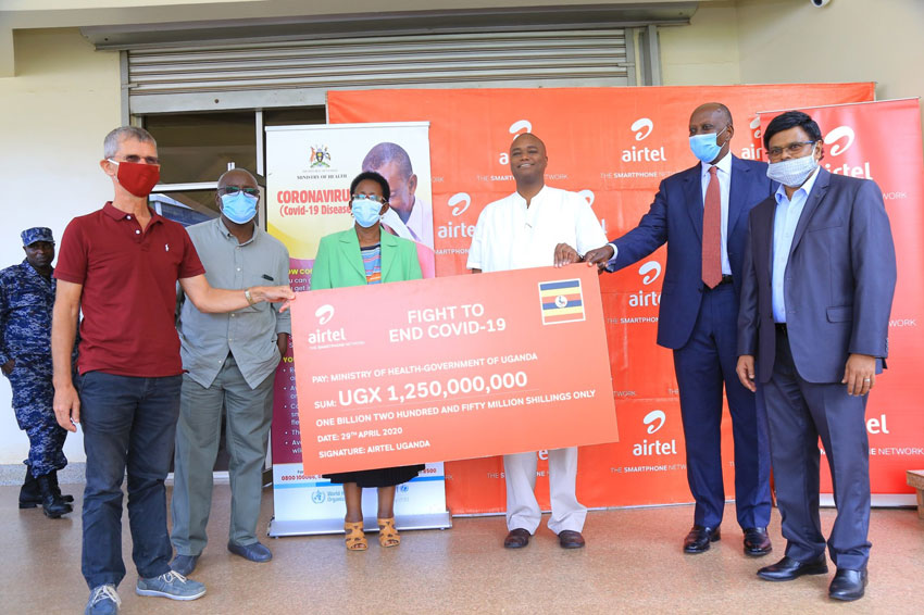 Airtel Uganda making their donation on Wednesday