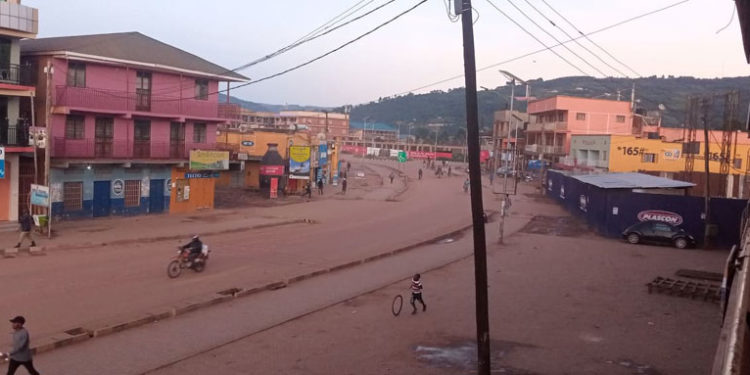 Kabale town at 7pm on Wednesday