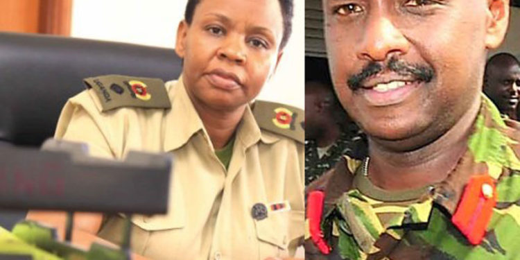 Lt Col Edith Nakalema and Gen Muhoozi Kainerugaba