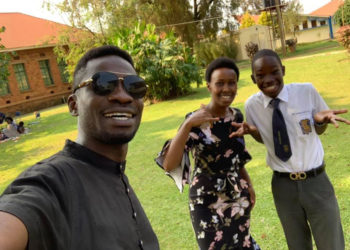 Bobi Wine, wife Barbie and their son Solomon Kampala at SMACK in 2018