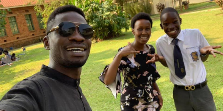 Bobi Wine, wife Barbie and their son Solomon Kampala at SMACK in 2018