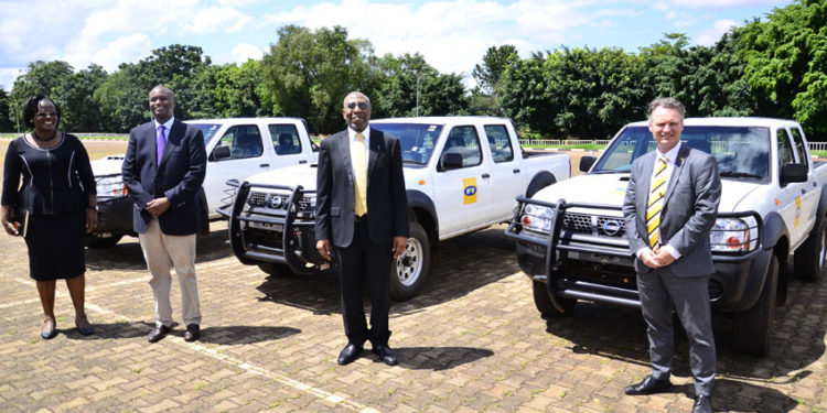 MTN CEO Wim Vanhelleputte with Prime Minister Ruhakana Rugunda