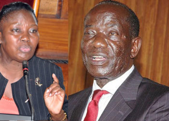 Speaker Rebecca Kadaga and former Speaker Edward Ssekandi