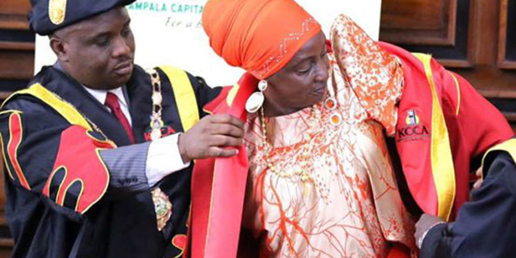 Erias Lukwago with his former deputy Hajjat Sarah Kanyike