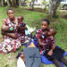 Niwandinda with her triplets at Kabale district headquarters