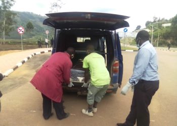 The body of Muhereza being handed over to Uganda on Monday this week