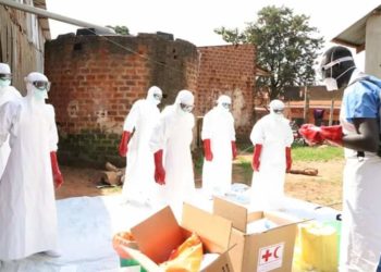 A team of officials from the Ministry of health and Red Cross trained to bury covid-19 victims