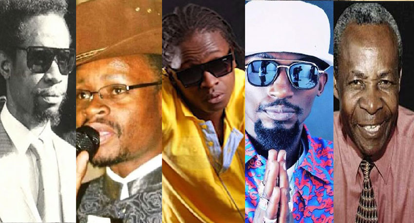 L-R: Philly Lutaaya, Paul Kafeero, AK47, Mowzey Radioand Elly Wamala