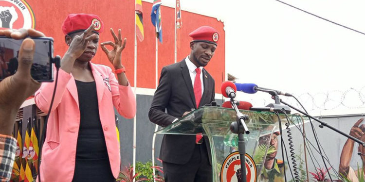 Bobi Wine during the launch of People Power and NUP merger
