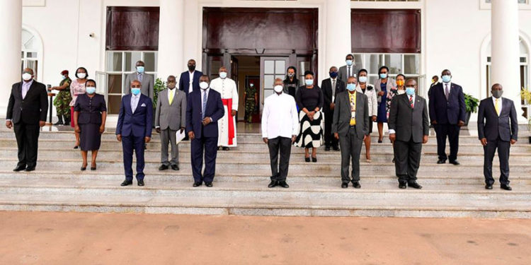 President Museveni with Leadership Code Tribunal members
