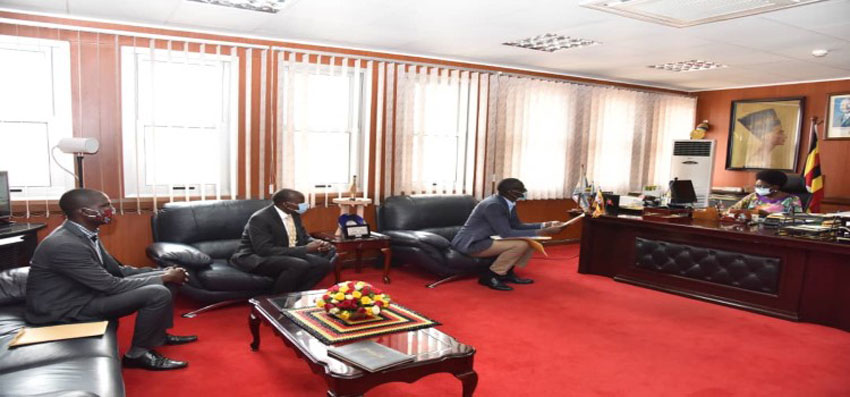 The petitioners meeting Speaker Rebecca Kadaga at Parliament House