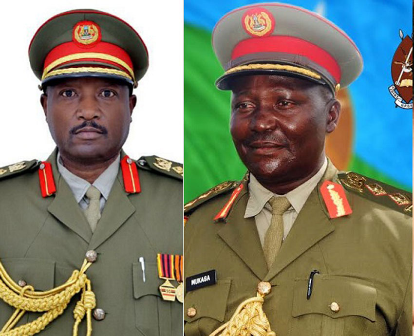 L-R: Brig General Victor Twesigye [late] and Maj General Eric Mukasa [late]