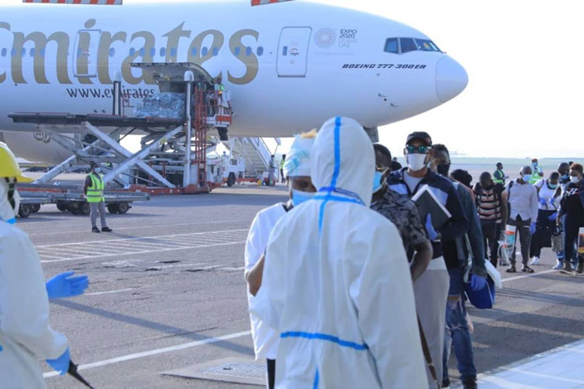 Ugandans from UAE arrive home