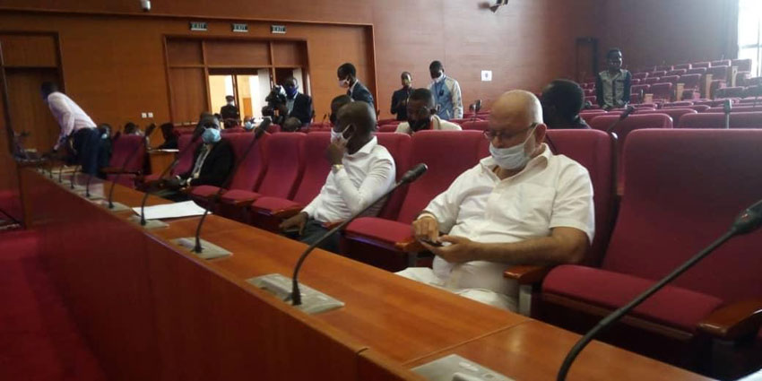 Some of the arcade owners Sudhir Ruparelia and Ham Kiggundu in a meeting organised by Minister Betty Amongi on Tuesday