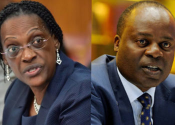 Former Bank of Uganda officials Justine Bagyenda and Dr Louis Kasekende