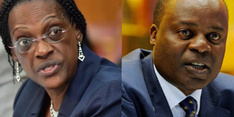 Former Bank of Uganda officials Justine Bagyenda and Dr Louis Kasekende