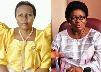 Deborah Mwesigwa Mugerwa ku kkono ne Sipiika Rebecca Alitwala Kadaga