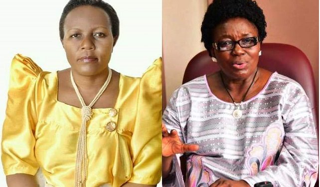 Deborah Mwesigwa Mugerwa ku kkono ne Sipiika Rebecca Alitwala Kadaga