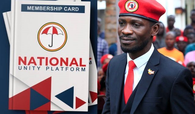 Hon. Robert Kyagulanyi ku ddyo ne kkaadi ze kibiina kya NUP ezatongozeddwa okuwa bannakibiina