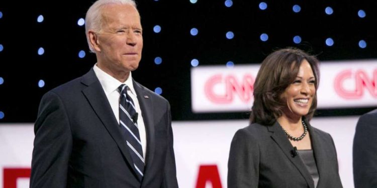US President Elect Joe Biden on the campaign trail with his running mate, US Vice President Elect Kamala Harris