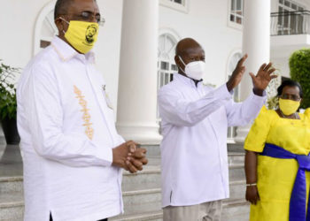 Capt Francis Babu with President Museveni at State House Entebbe