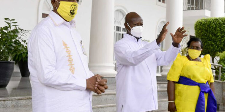 Capt Francis Babu with President Museveni at State House Entebbe