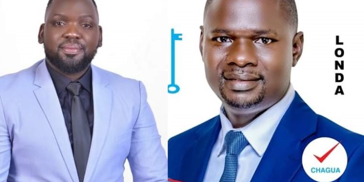 Timothy Batuwa (left) defeated Paul Kawanguzi (Right) in FDC party primaries