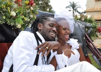 Bobi Wine and Barbie on their wedding day