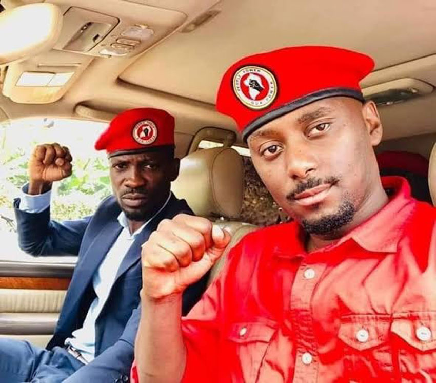 Bobi Wine with NUP  Secretary General , David Lewis Rubongoya